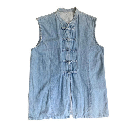 Denim Sleeveless Shirt Vintage Blue SIZE 12