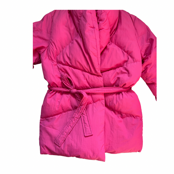 Boohoo Hot Pink Belted Puffer Jacket Size 8 – Preloved