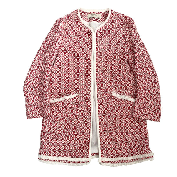 Zara Pattern Cardigan Coat Red SIZE L