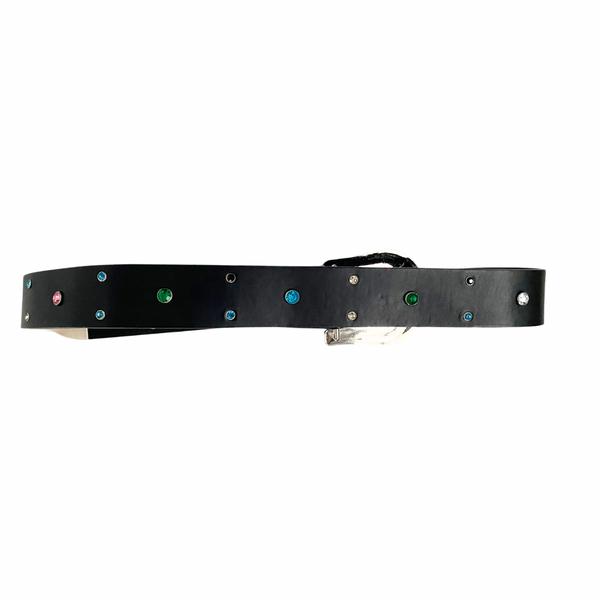 Rhinestone Western Belt Black