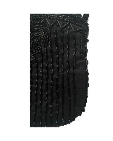 Beaded Crossbody Evening Bag Black - Vintage