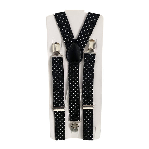 Polka Dot Suspenders Black