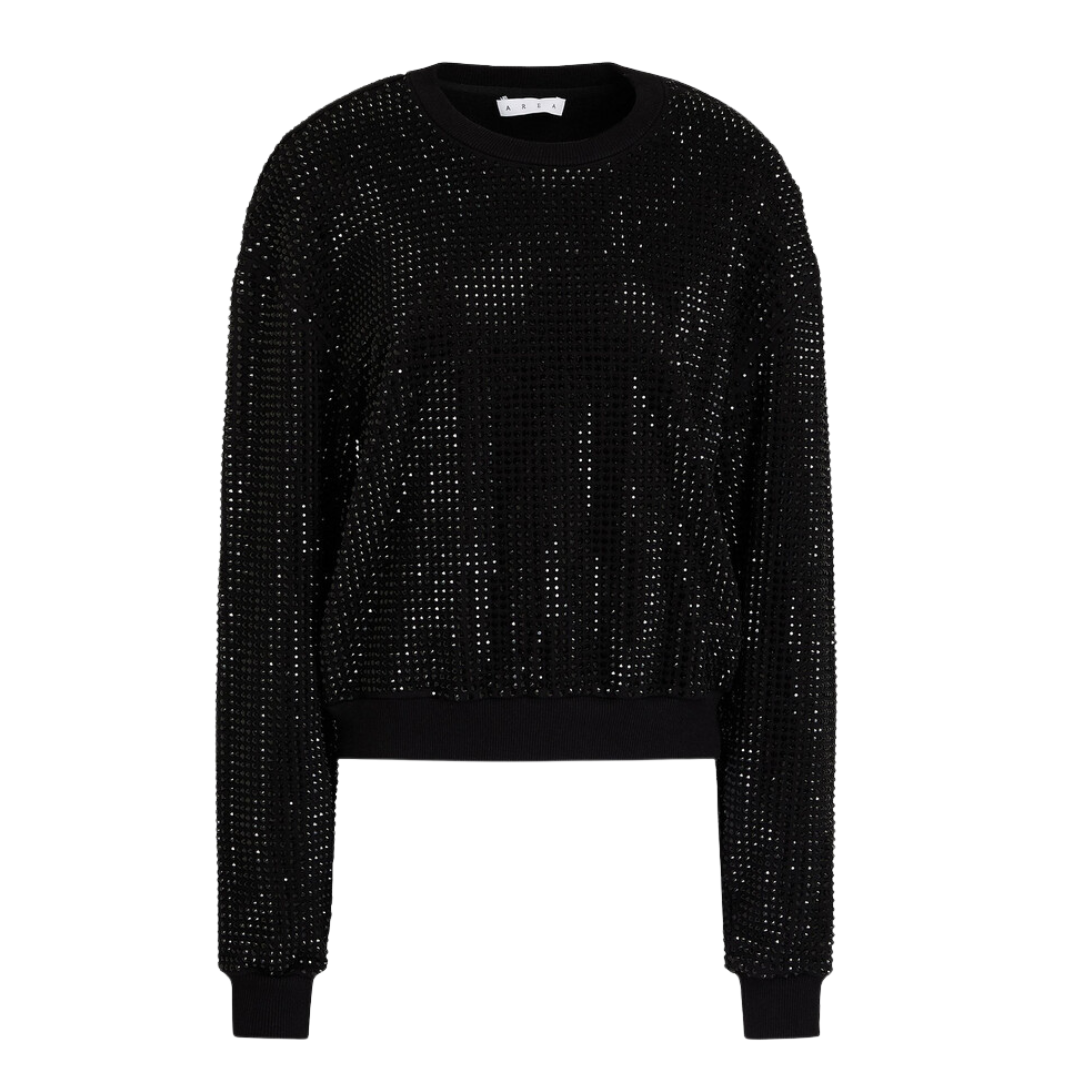 Black textured sweater on a white background