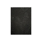 Black textured material swatch on a white background