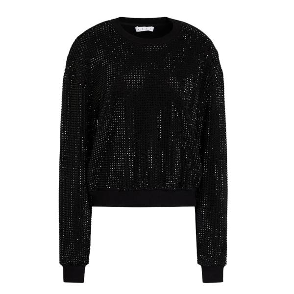 Black textured sweater on a white background