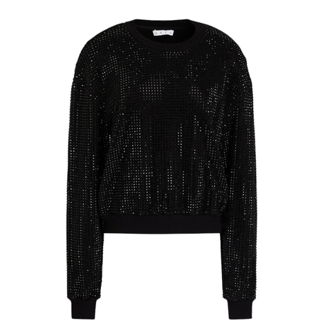 Black textured sweater on a white background
