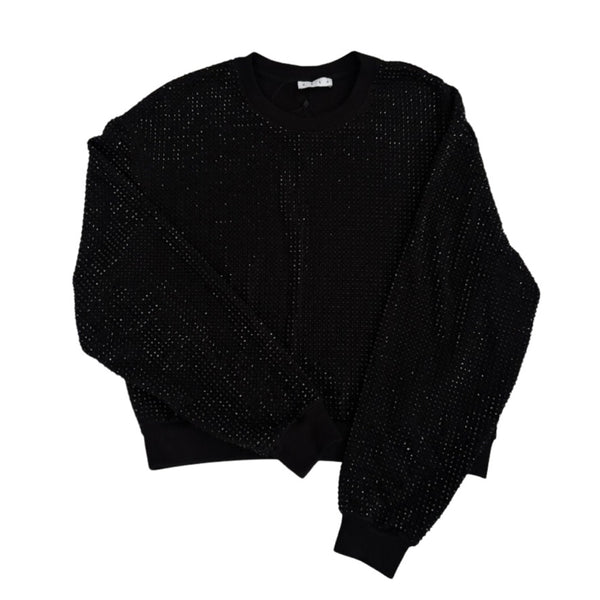 Black textured sweater on a white background