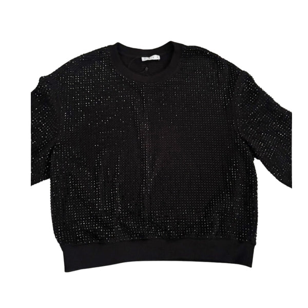 Black textured sweater on a white background