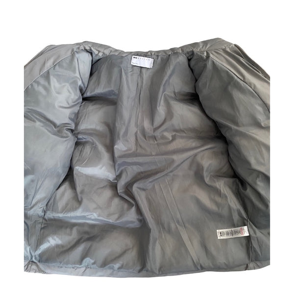 Grey jacket lining on a white background