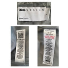 OSOS Design clothing label with size and care instructions on a gray background