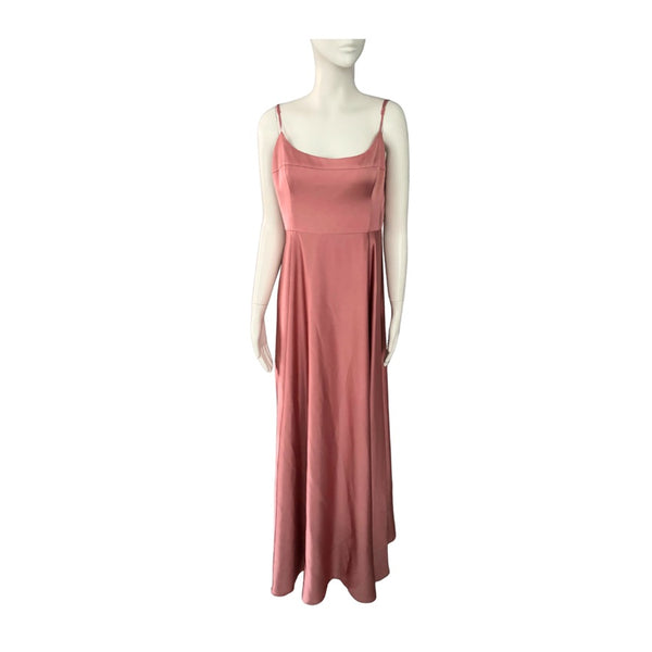ASOS Satin Maxi Dress Rose Pink Size 16- Preloved