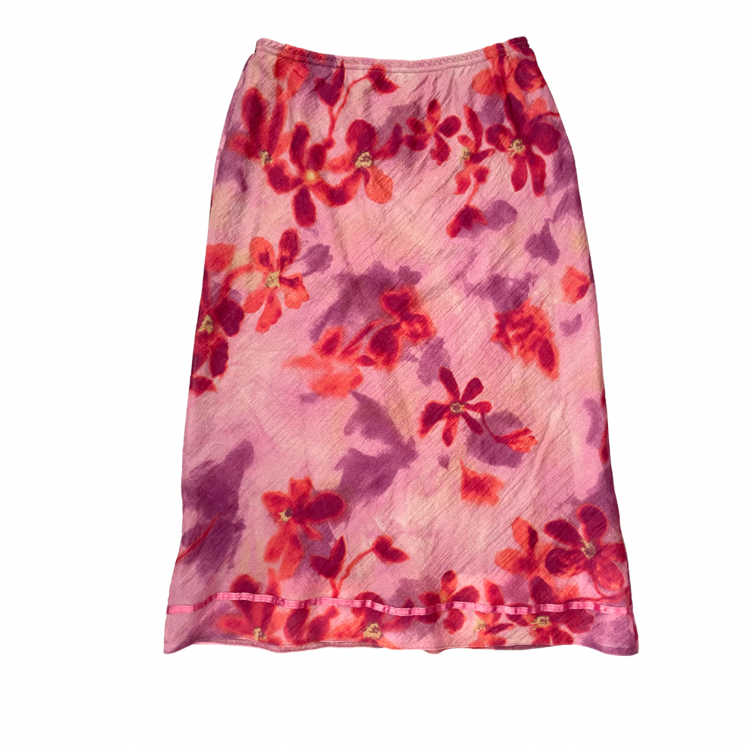 Floral patterned skirt on a white background