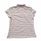 Light pink striped polo shirt on a white background