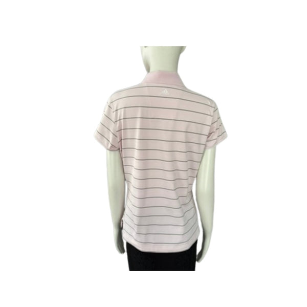 Mannequin wearing a striped pink shirt on a white background