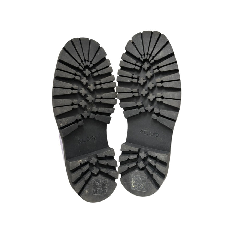 Black rubber sole of a shoe on a white background