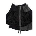 Black skirt with pattern and zipper on a white background