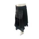 Black kilt with leather pouches on a white background