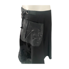 Black skirt with leather pockets on a white background