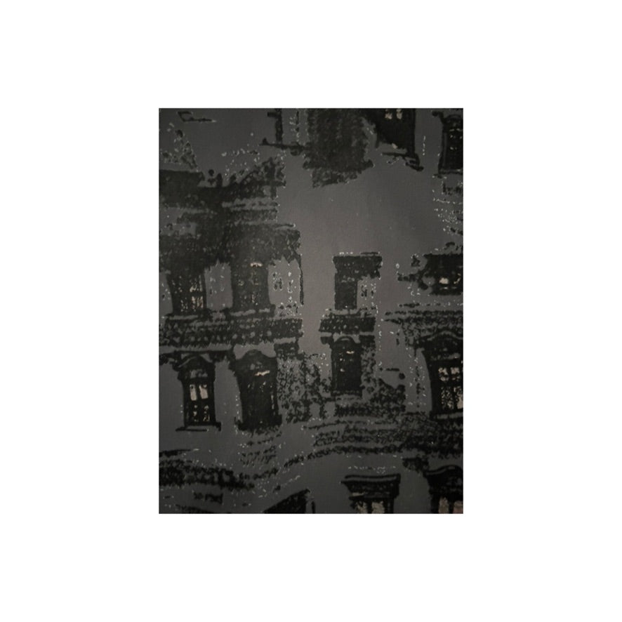 Black patterned fabric swatch