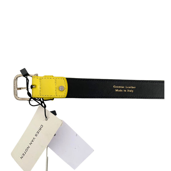 DRIES VAN NOTEN Leather Belt Yellow