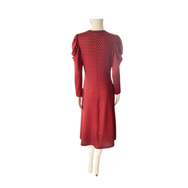 Savida Polka Dot Midi Dress Red SIZE L