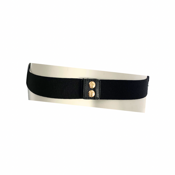 Metallic Gold Plate Waist Belt Black