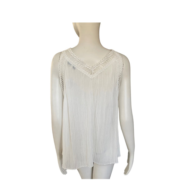 Pleated Vest Top Ivory SIZE S