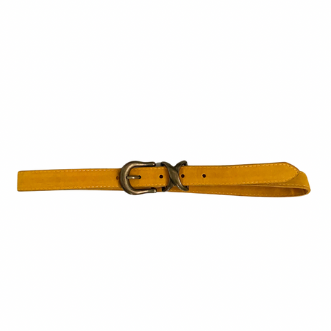 Faux Suede Belt Yellow