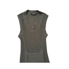 khaki knitted vest on a white background
