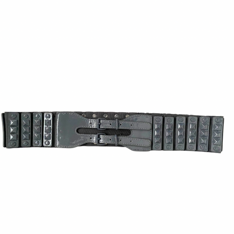 Studded Stretch Belt Grey