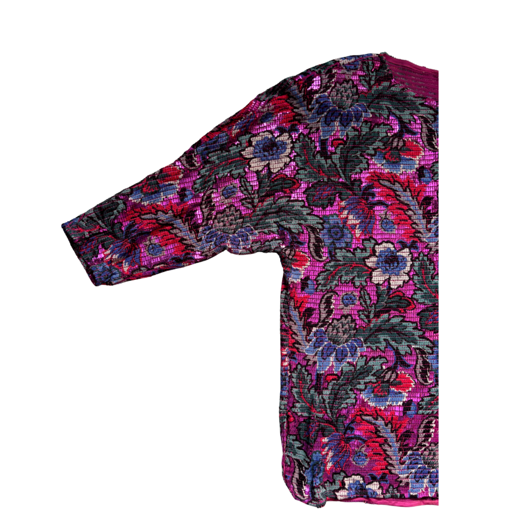 Floral patterned shirt on a white background