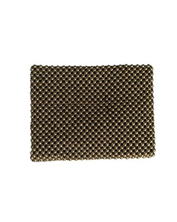 Rectangular clutch bag with a textured pattern on a white background