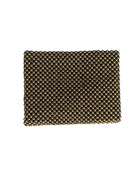 Rectangular clutch bag with a textured pattern on a white background