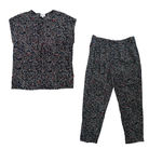 patterned vest and pants set on a white background