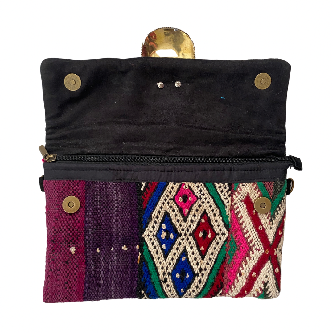 geometric patterned flap inside on a white background