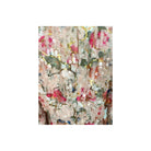Floral fabric with sequins and beads on a white background