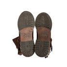 Brown leather boots with visible 'Buffalo' branding on a white background