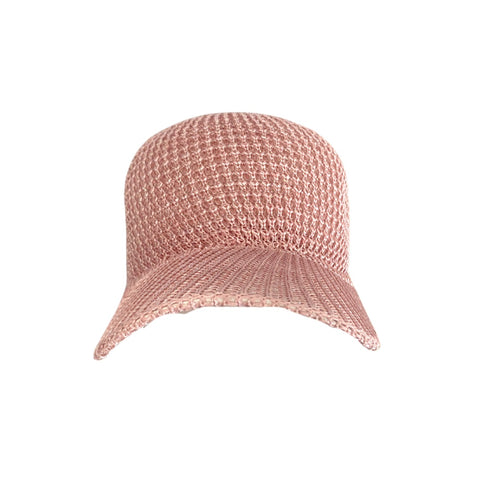 Knitted Mesh Baseball Cap Pink