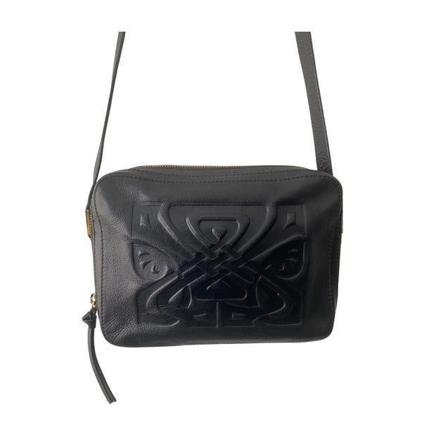 BIBA Rachel Crossbody Leather Embossed Camera Bag Black