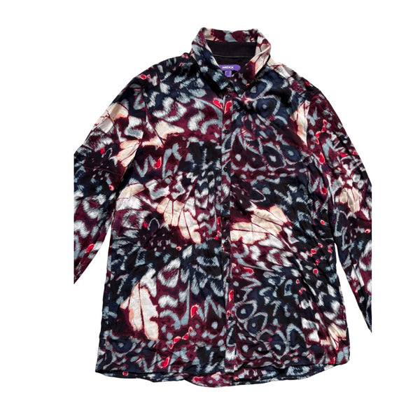 Mexx Abstract Print Button-Down Shirt Navy Multi Size L - Preloved