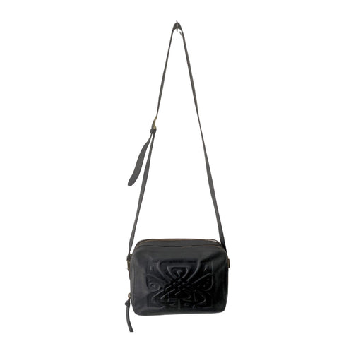 BIBA Rachel Crossbody Leather Embossed Camera Bag Black