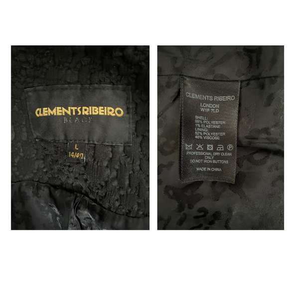CLEMENTS RIBEIRO Brocade Coat Black SIZE 14 - New
