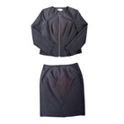 Dark gray jacket and skirt set on a white background