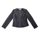 Blue peplum jacket on a white background