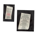 Clothing labels with care instructions and material information on a white background