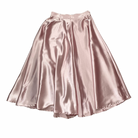 Pink satin skirt on a white background