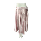 Pink satin skirt on a mannequin against a white background