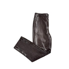 Brown vinyl pants on a white background