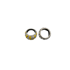 one silver  and one yellow ring on a white background