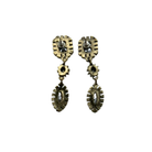 Pair of gold earrings with gemstones on a white background